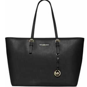 Michael Kors Jet Set Black Saffiano Tote Bag